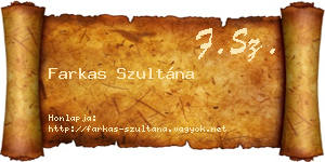 Farkas Szultána névjegykártya